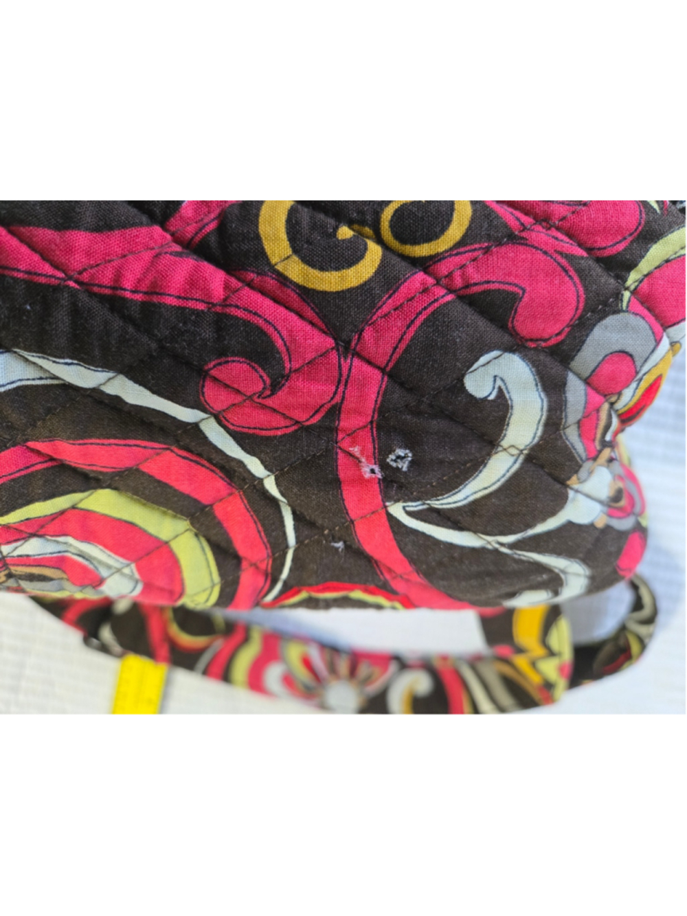 Women's Vera Bradley Large Shoulder Bag Floral Quilted Retired Puccini Swirl - Picture 8 of 8